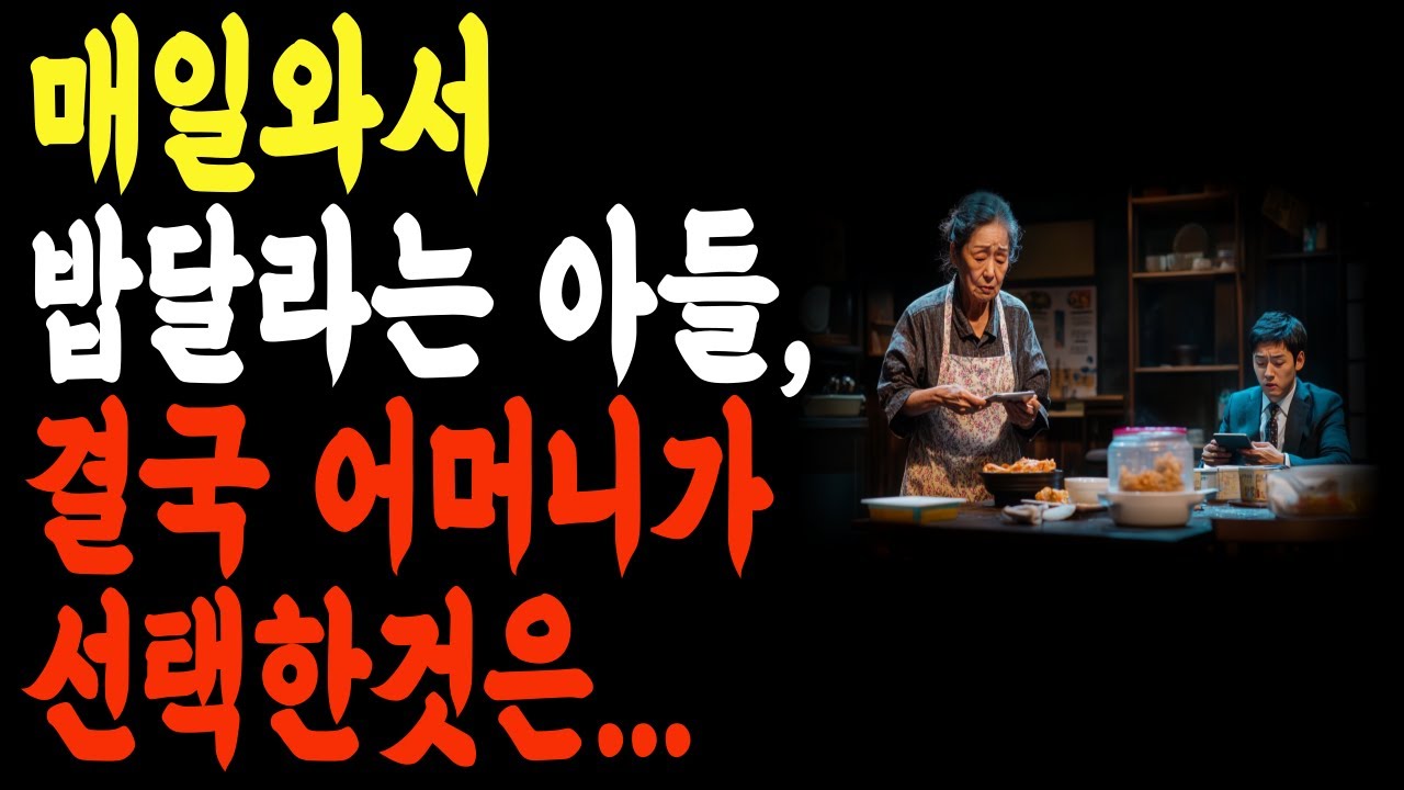 매일 와서 밥 달라는 아들, 결국 어머니가 선택한 것은.. | 부모자식관계 대화법 | 행복한노후 | 지혜롭고 현명한 노후