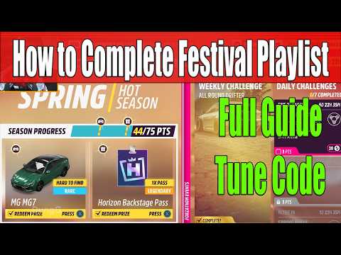 Forza Horizon 5 How to Complete Festival Playlist Spring Season Series 56 Full Guide, Tune Code