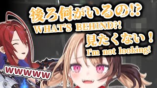 VRホラーに連れ込まれてビビりまくるジジと笑顔が止まらないエリザベス［ホロライブEN切り抜き/エリザベス・ローズ・ブラッドフレイム /ジジ・ムリン］