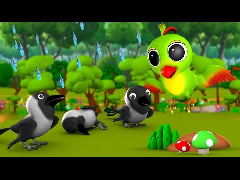 The Crows and Parrot 3D Animated Hindi Moral Stories for Kids | Tales