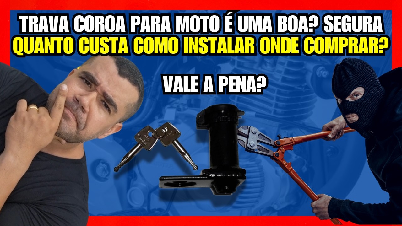 TRAVA COROA PARA MOTO É UMA BOA? SEGURA QUANTO CUSTA COMO INSTALAR ONDE COMPRAR?
