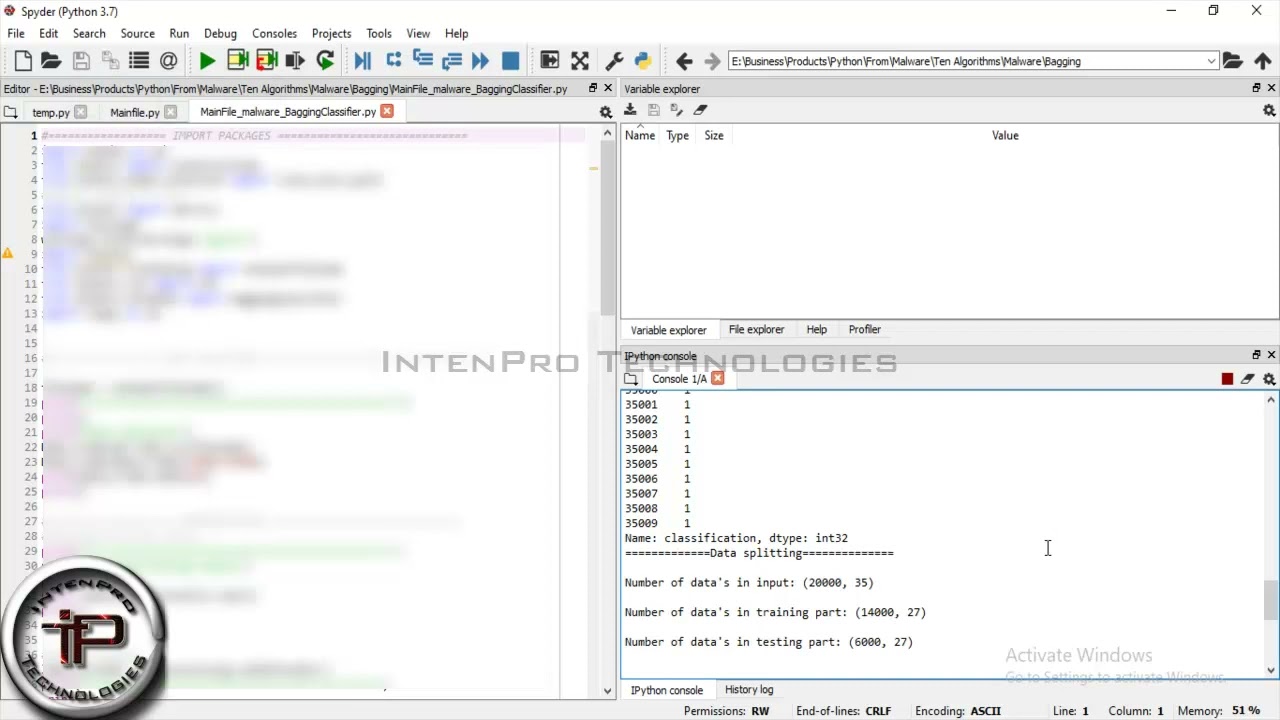 Classification of Network Malware using Bagging Classifier in Data Mining using PYTHON
