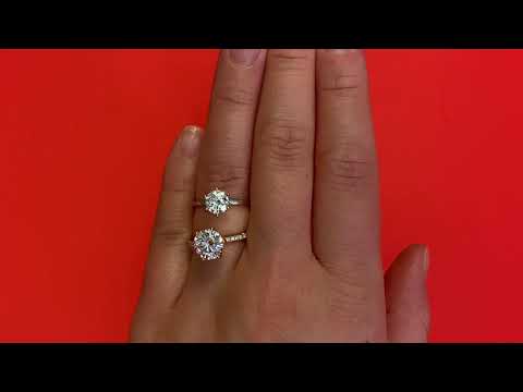 1 Carat Diamond vs 2 Carat Diamond  (On Finger) (Size: 6)