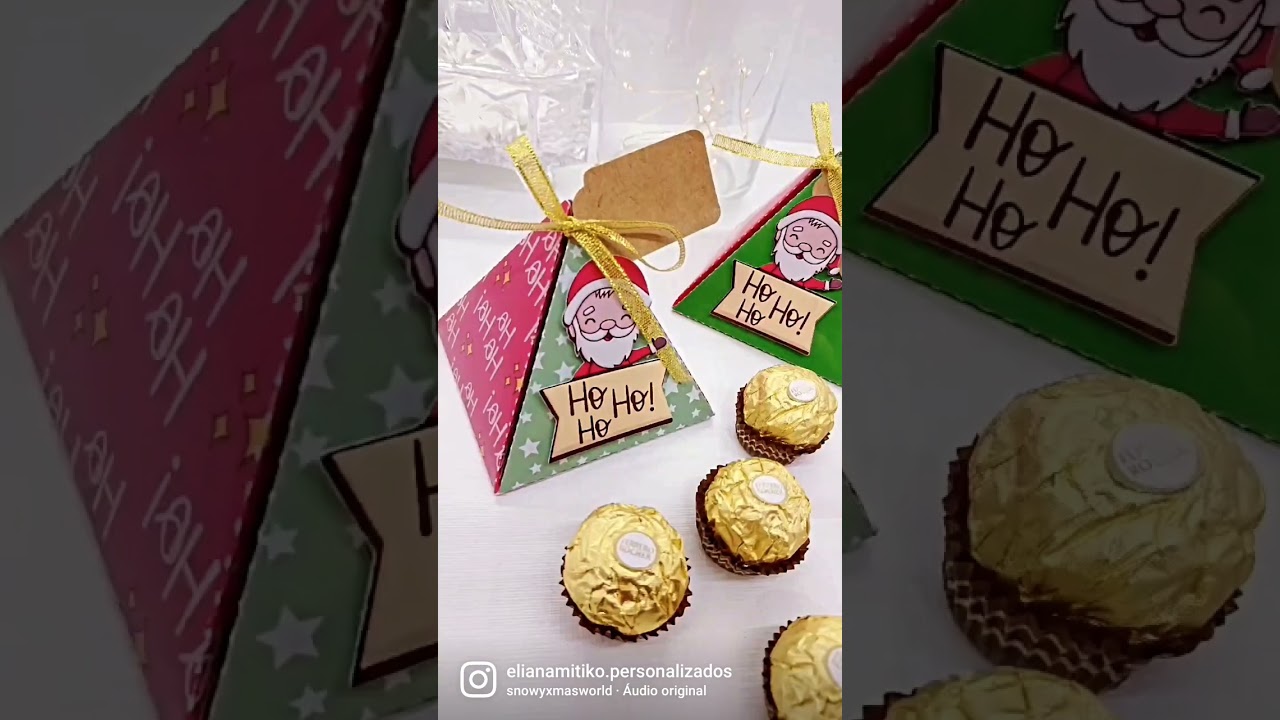 Caixa Pirâmide Presente de Natal!! Disponível Kit digital para máquinas diversas ou tesourete!!