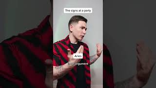 The signs at a party - part 1 | More zodiac signs videos 👇#astroscope
