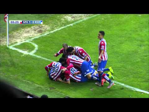 Gol de Carmona (1-0) Sporting de Gijón - Real Sociedad