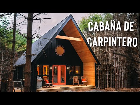 ¡Cabaña de 4 niveles con sala de estar hundida! | ¡Recorrido por la Cabaña de Carpintero!