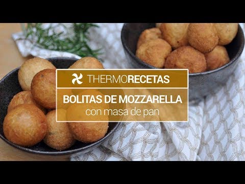 Bolitas de mozzarella, con masa de pan