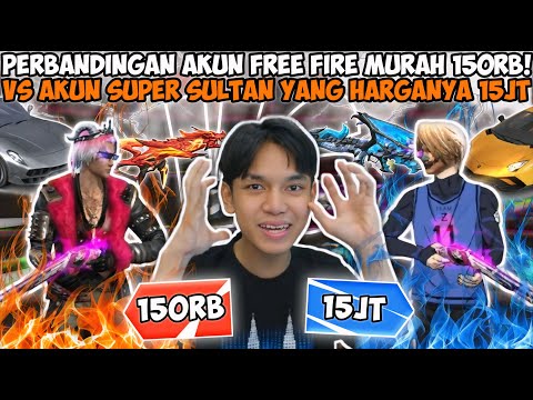 INI DIA! PERBANDINGAN VAUlT AKUN FF MURAH 150RB VS SULTAN 15JT! SKIN SENJATANYA BEDA JAUH😭