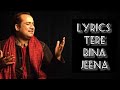 Song Tere Bina Jeena Lyrics By Rahat Fateh Ali Khan Youtube Youtubevideo Viral