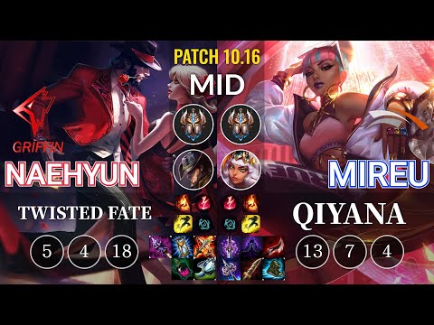 GRF Naehyun Twisted Fate vs HLE Mireu Qiyana Mid - KR Patch 10.16