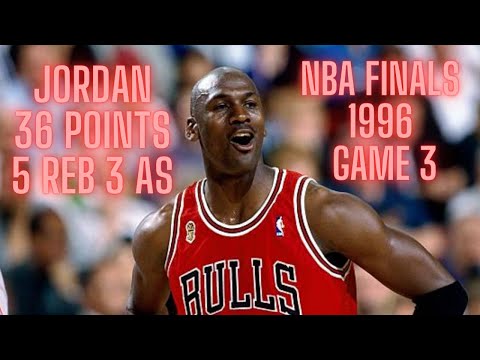 Michael Jordan Highlights 36 Points 3 REB 5 AST NBA Finals 1996 Game 3 Bulls vs Sonics