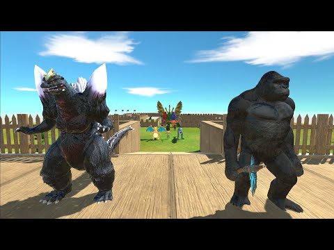 GODZILLA SPACE VS KING KONG DEATH RUN - Animal Revolt Battle Simulator