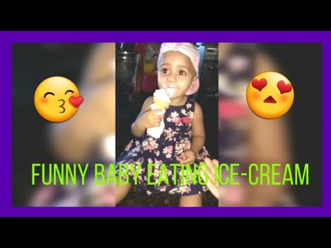 Indian baby eating ice-cream hilariously