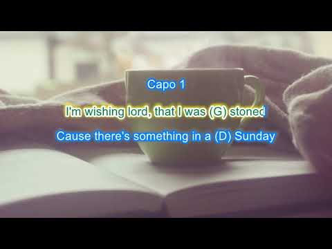 "Sunday Morning Coming Down" play along with scrolling guitar chords and lyrics