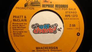 Pratt & McClain - Whachersign ■ Promo 45 RPM 1976 ■ OffTheCharts365