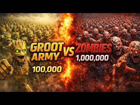 100,000 Groots vs 1,000,000 Zombies | Ultimate Epic Battle Simulation2