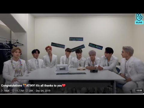 Ateez vlive Eng. they won award at mama so came to say thank you to Atiny.