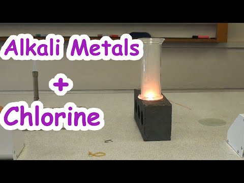Alkali Metals and Chlorine. Dangerous reaction! Handle chlorine with EXTREME care!