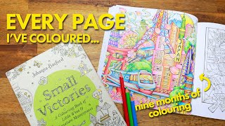 EVERY PAGE I'VE EVER COLOURED // 9 Months of Completed Colouring Pages