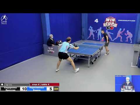 09:00 Сидоренко Ярослав (3:0) Пархоменко Вадим   стол 4  ЮГ-1 18.01.22