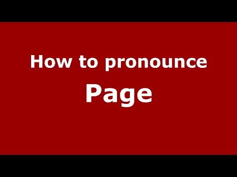 How to pronounce Page