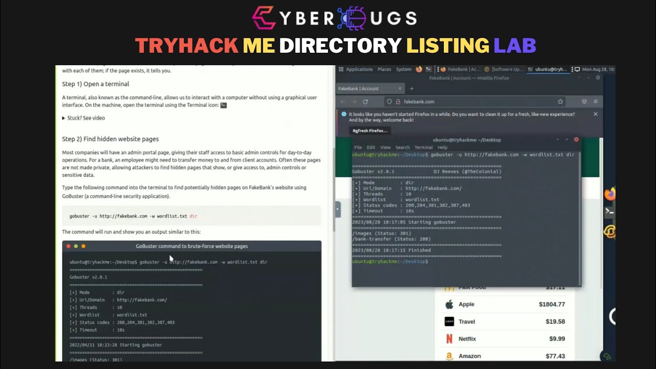 Directory Listing Live Testing Tutorial | TryHackMe Lab | Directory Fuzzing Lab | In English