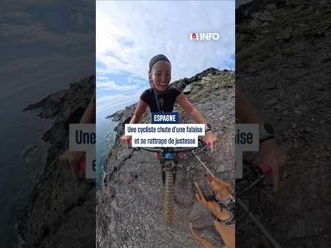 Une cycliste espagnole chute d'une falaise et se rattrape de justesse