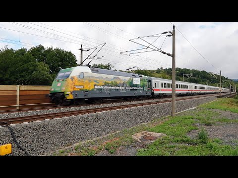 Mottgers: 101er DB-Werbeloks mit IC Königssee auf der Schnellfahrstrecke SFS Hannover – Würzburg