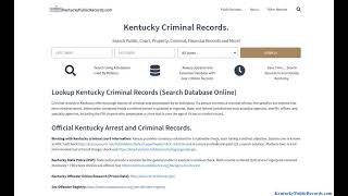 Kentucky Criminal Records (Search Arrest / Free Public Lookup Online)