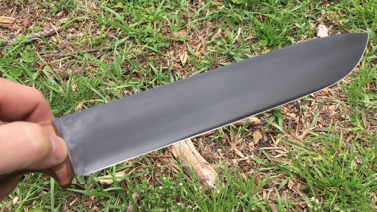 Camp Knife in O1 Tool Steel and Natural Canvas Micarta