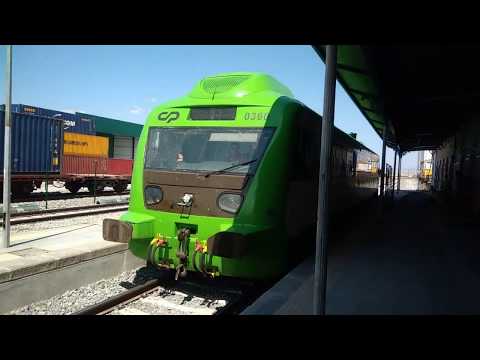 Elvas: Chegada do comboio Badajoz - Entroncamento na linha do leste