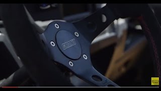 Performance GT Steering Wheel Kit 13" Diameter Black Vinyl w/Yellow Top Marker Silver Spokes 2 Switch Holes - video thumbnail 2