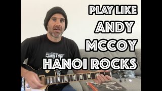 Play Guitar Like Andy McCoy / Hanoi Rocks! - 5 Minute Mini Lesson - Intermediate Guitar Players