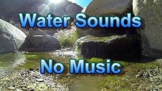 Water Sounds No Music: Relaxing Stream Sound of Palm Canyon Oasis Creek 1 hour