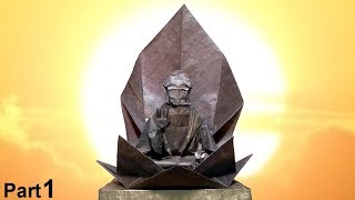 Origami Buddha tutorial (Hojyo Takashi) part 1 折り 紙 仏像 Buda
