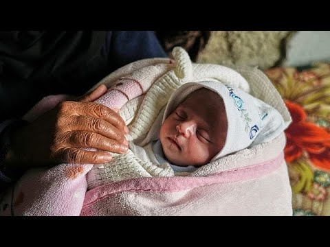 Video Thumbnail: Month-old baby rescued from Gaza rubble after deadly strikes