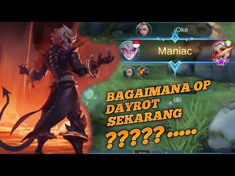 | DAYROT SOLO RANK, MANIAC GAME PLAY (RIP SAVAGE) MOBILE LEGENDS INDONESIA|