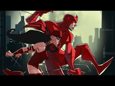 Marvel: DareDevil & Elektra (speed drawing & coloring)