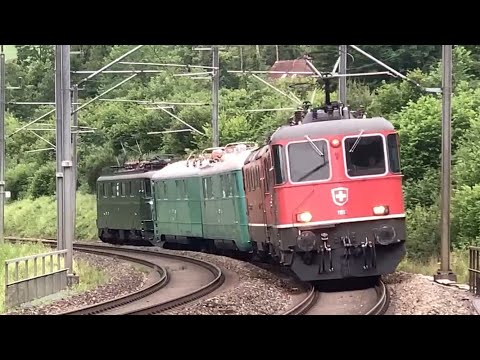 Spezialtransport! Überführung SBB Historic „Landi-Lok“ Ae 8/14 11852