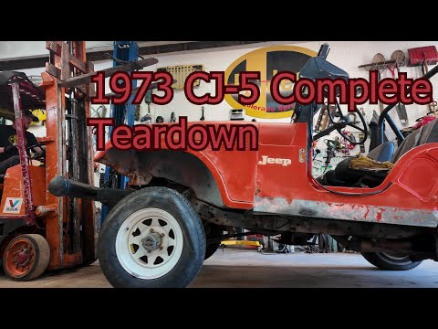 1973 Jeep CJ-5 Complete Teardown: Engine, Transmission, Transfer Case, Axles, Dash, and Tub Removal