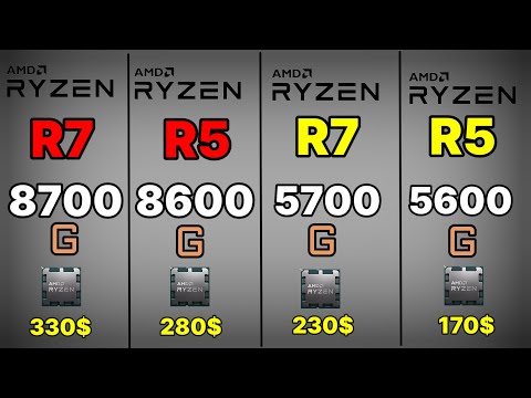 R7 8700G VS R5 8600G VS R7 5700G VS R5 5600G AMD MOST POWERFUL APU TEST
