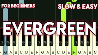 BARBRA STREISAND - EVERGREEN | SLOW &amp; EASY PIANO TUTORIAL