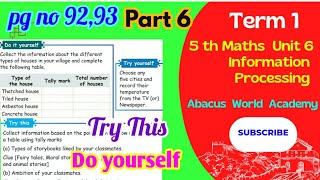 5th maths (unit 6) Information Processing /Activity, Try This(pg no 92,93)
