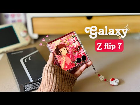 Samsung Galaxy Z Flip 7 (coralred) 🌺✨ Unboxing and Customizing my new phone