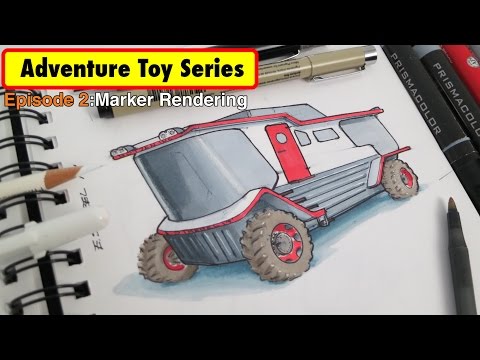 Vehicle Toy Marker Rendering Industrial Design Product Development Sketching Series Episode 2