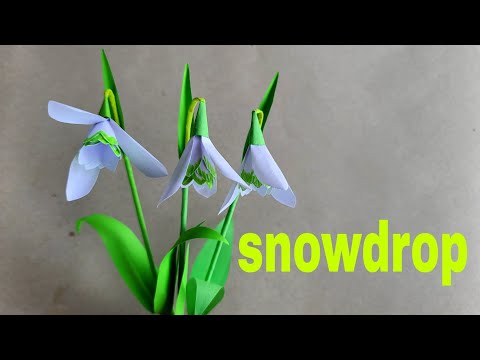 how to make snowdrop paper flowers /diy paper/crafts/amazing paper snowdrop/របៀបបត់ផ្កាក្រដាស