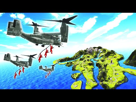 Osprey Invasion vs Impossible Island Base! | Ravenfield