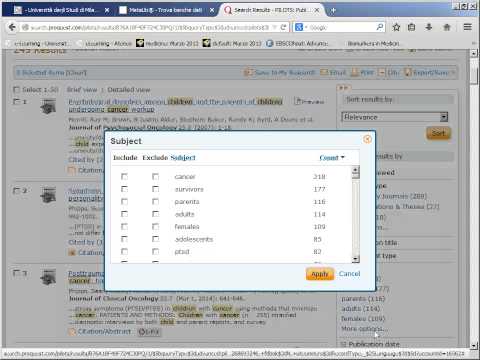 Guida a PILOTS. I filtri. 7/8