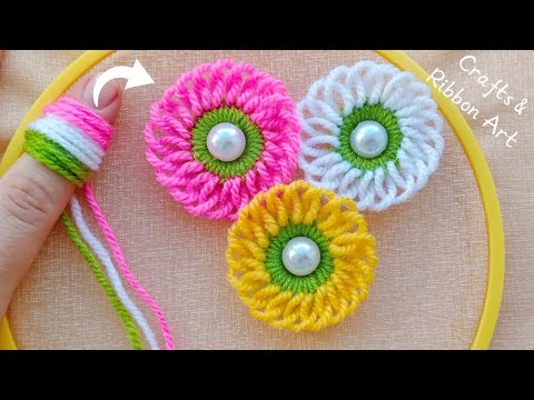 It's so Cute 💖🌟 Superb Flower Craft Idea with Wool - You will Love It - DIY Amazing Woolen Flowers